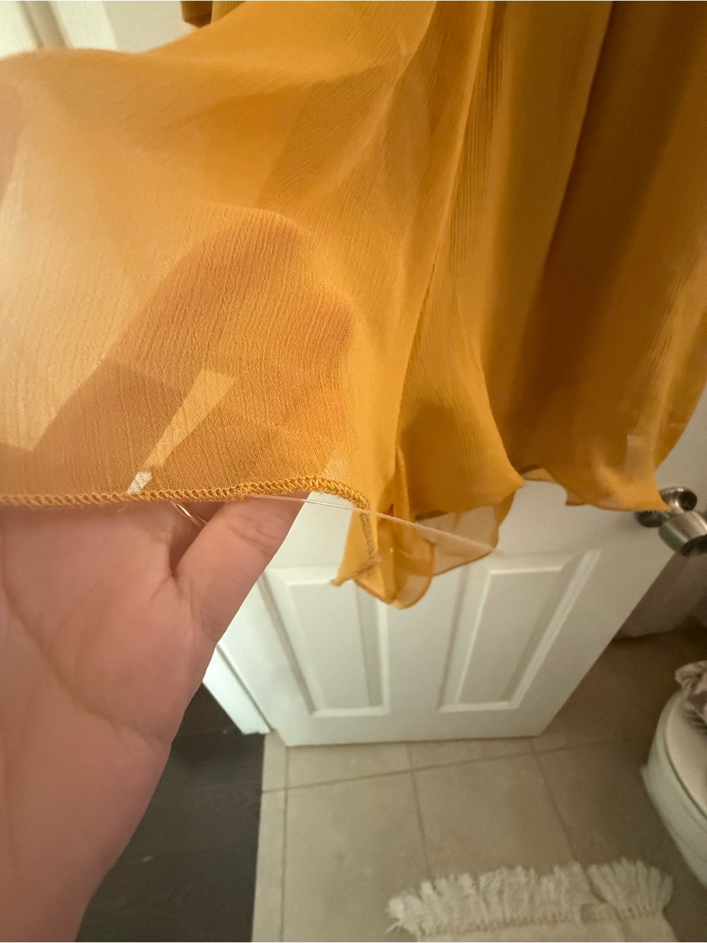 Endless Rose Yellow Off-Shoulder Ruffle Shorts - Picture 4 of 5